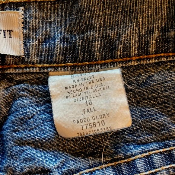 Vintage USA made FADED GLORY 18 TALL High Rise Straight Leg Women's Jeans - Picture 3 of 6